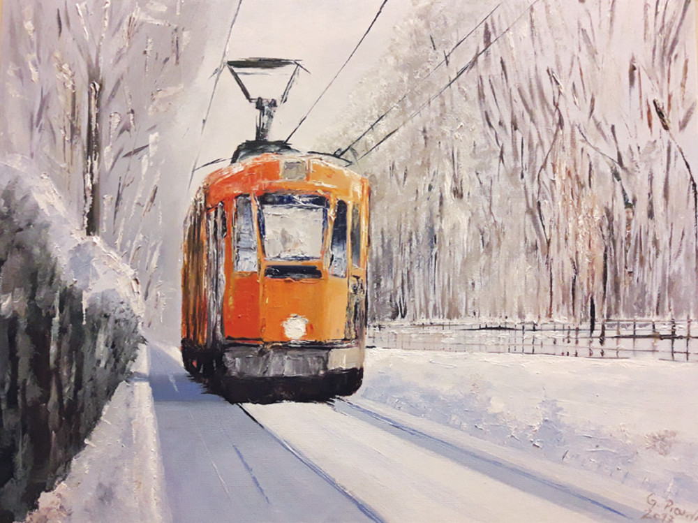 Il tram nella neve